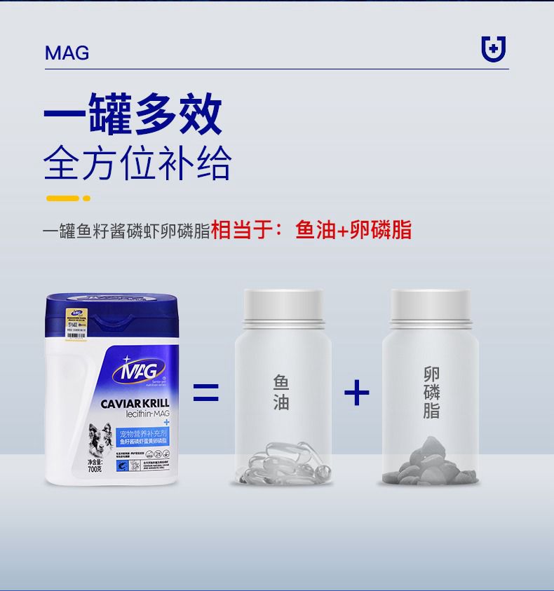 Mag U+ Caviar Krill Skincare Advanced Supplement Lecithin Fur Booster