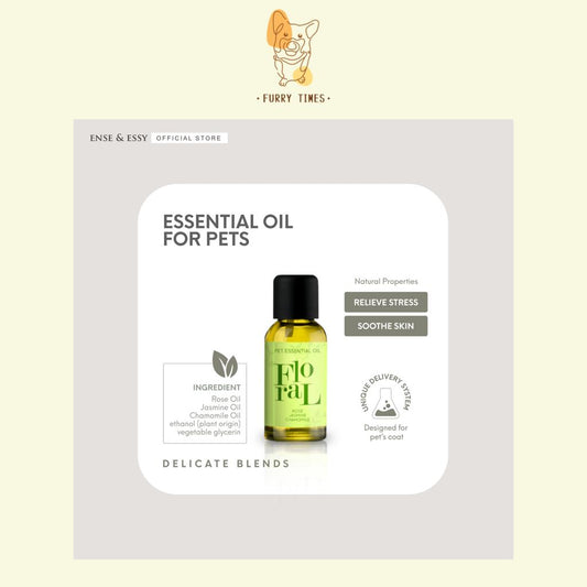 Ense & Essy Pet Essential Oil 'Floral' Organic Rose, Jasmine & Chamomile Extract